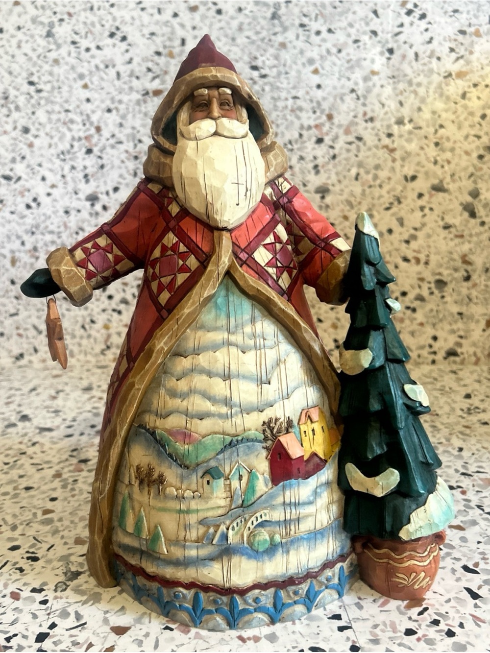 Jim Shore Heartwood Creek "Dashing Through the Snow" Santa Fig. 2003 10"